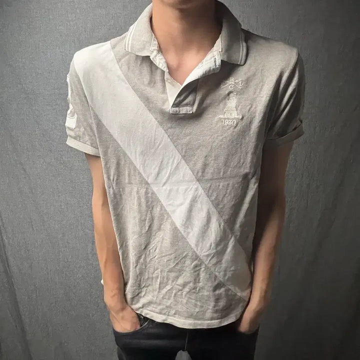[BUNJANG] Polo Ralph Lauren Big Pony Grey Polo Shirt / 폴로 빅로코 그레이 카라티