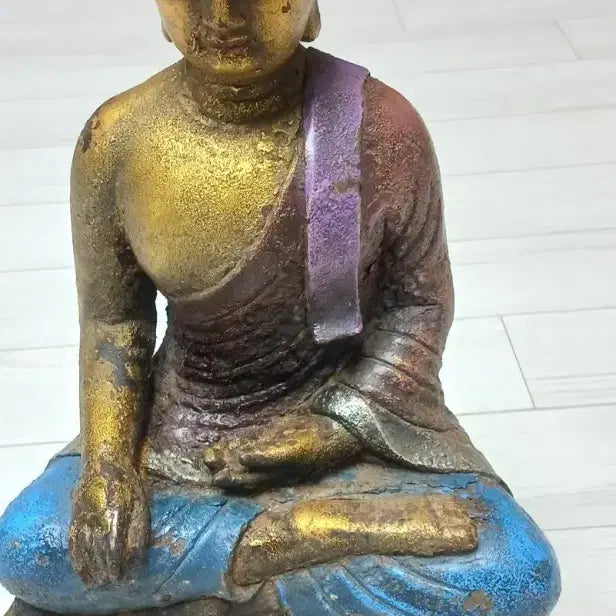 [BUNJANG] Tibetan Chinese Style Gilt Bronze Shakyamuni Buddha Statue / 티베트중국양식 채색무쇠 석가모니불