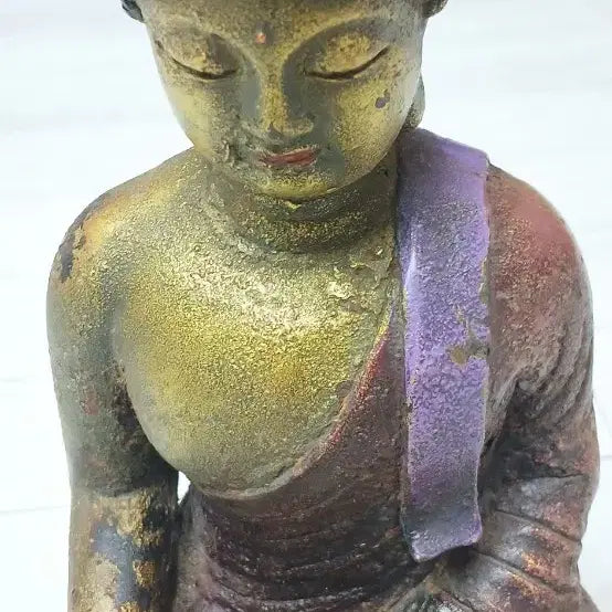 [BUNJANG] Tibetan Chinese Style Gilt Bronze Shakyamuni Buddha Statue / 티베트중국양식 채색무쇠 석가모니불