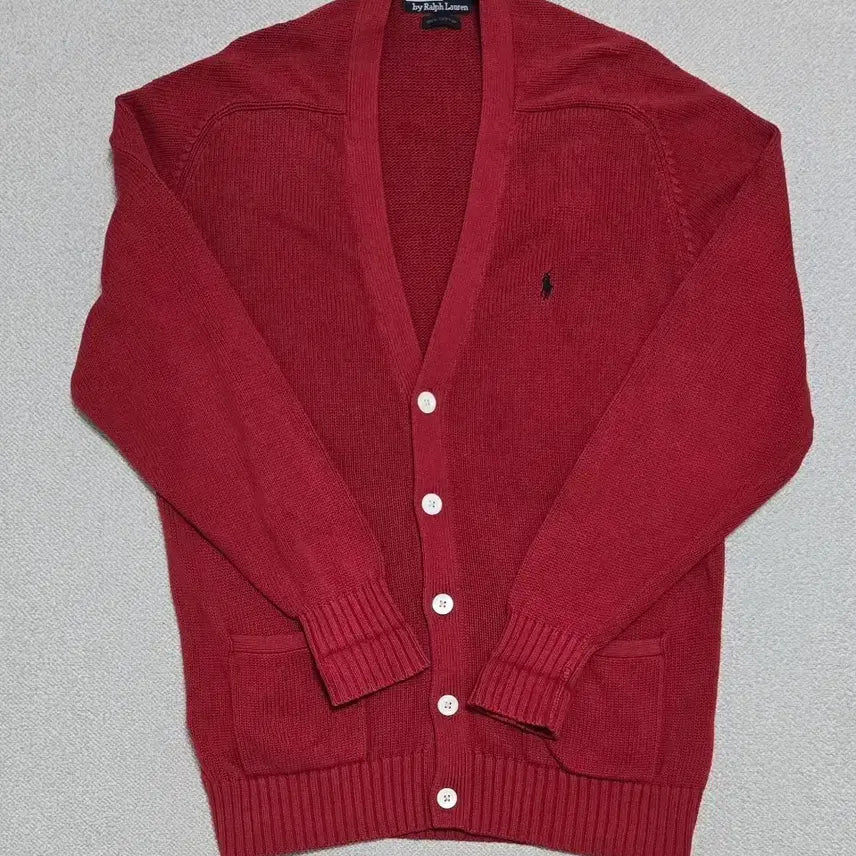 [BUNJANG] Polo Ralph Lauren Cotton Cardigan Red / 폴로 랄프로렌 코튼 가디건 레드
