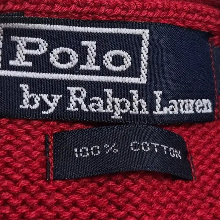 [BUNJANG] Polo Ralph Lauren Cotton Cardigan Red / 폴로 랄프로렌 코튼 가디건 레드