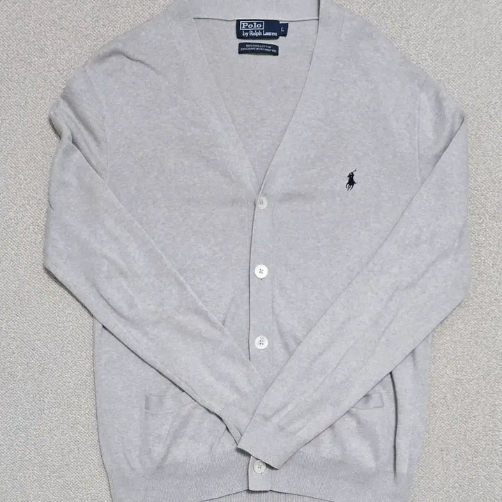 [BUNJANG] Polo Ralph Lauren Pima Cotton Cardigan - Grey / 폴로 랄프로렌 피마코튼 가디건 그레이