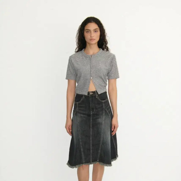[BUNJANG] Polhem Washed Denim Midi Skirt / 폴리수엠 washed denim midi skirt