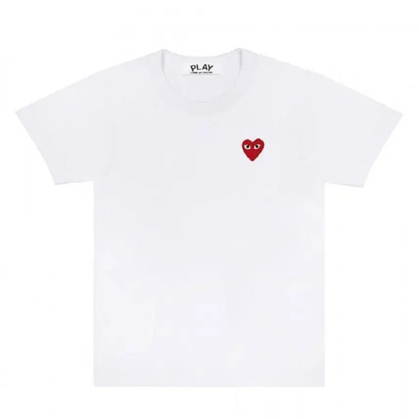 [BUNJANG] Comme des Garçons Red Heart Logo Short Sleeve T-Shirt White XL / 꼼데 M