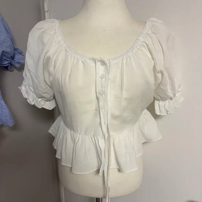[BUNJANG] Ethnic Frill Blouse - White / (공장재고정리/새상품)에스닉 프릴 블라우스 화이트