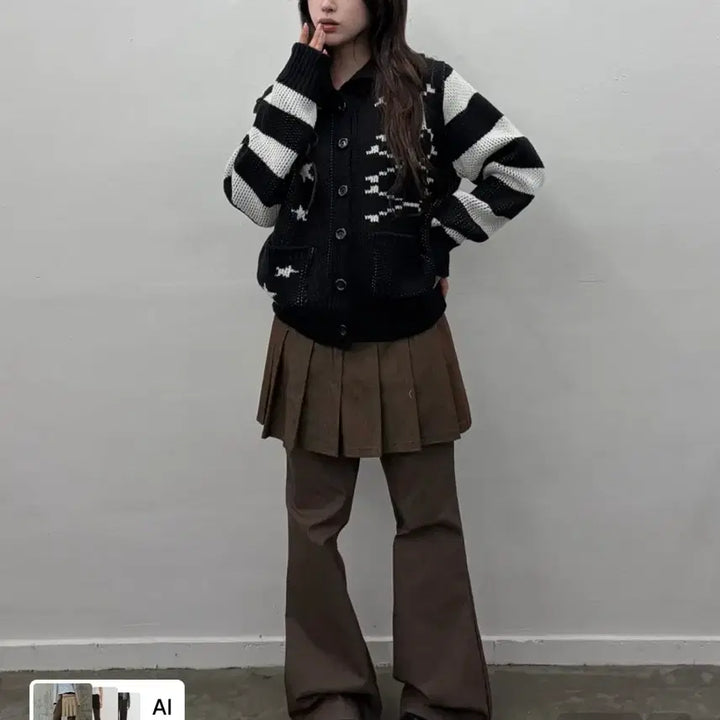 [BUNJANG] Love is True Denim Pleated Skirt Pants - Size M / 러브이즈트루 데님플리츠 스커트 팬츠 M