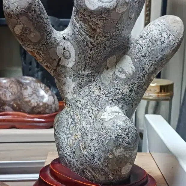 [BUNJANG] Cheongsong Flower Stone Mugunghwa Carving / 수석(청송꽃돌/무궁화)2