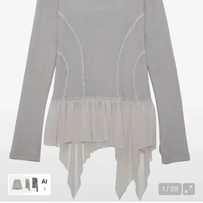 [BUNJANG] Flare Up Layered Lace Frill Long Sleeve / 플레어업 Layered Lace Frill Long Sleeve