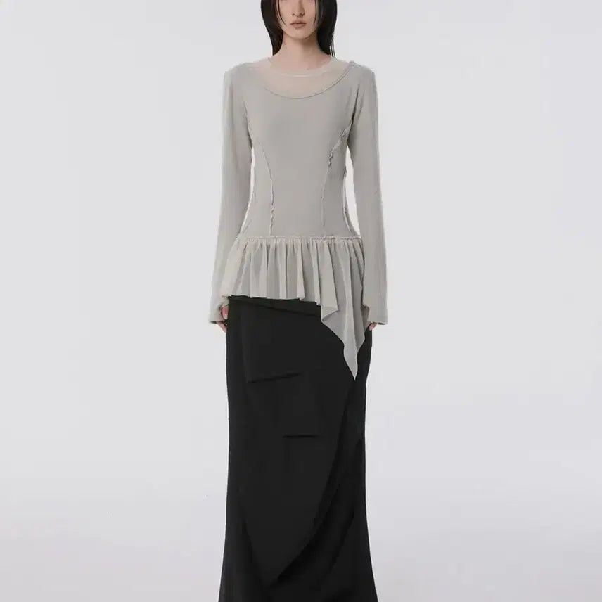 [BUNJANG] Flare Up Layered Lace Frill Long Sleeve / 플레어업 Layered Lace Frill Long Sleeve