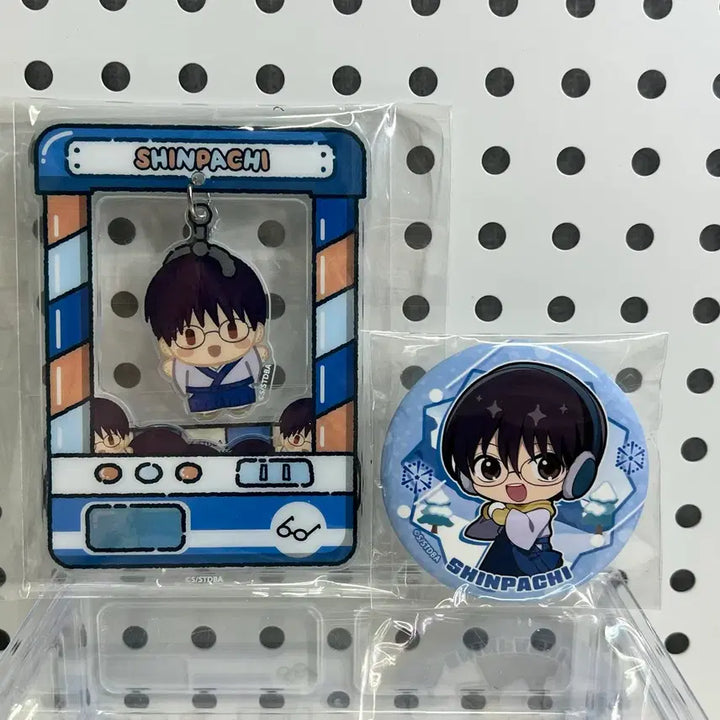[BUNJANG] Gintama Shinpachi Megacat Characatcher Acrylic Snowball Can Badge Bundle Set / 은혼 신파치 메가캣 캐릭캐처 아크릴 눈싸움 캔뱃지 일괄