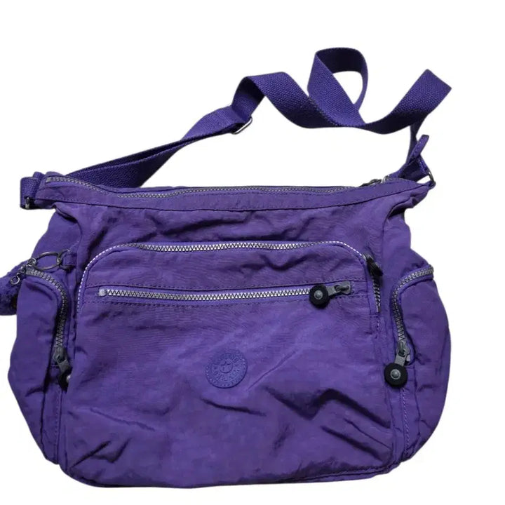 [BUNJANG] Kipling Purple Shoulder Bag/Crossbody Bag with Monkey Keychain / 키플링 퍼플 숄더백 크로스백 가방+ 원숭이키링