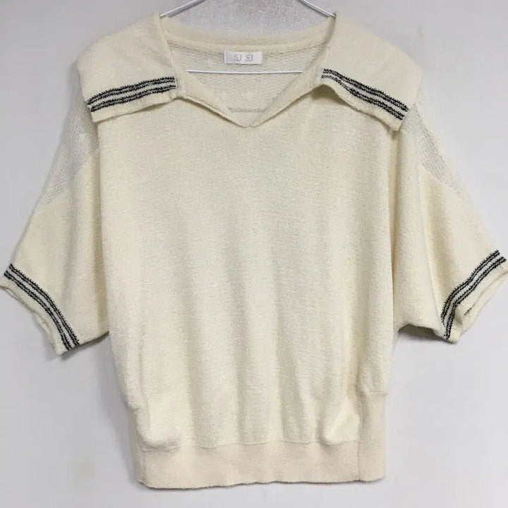 [BUNJANG] SJSJ Sailor Collar Short Sleeve Knit / 22 SJSJ 에스제이 세일러카라 반팔 니트