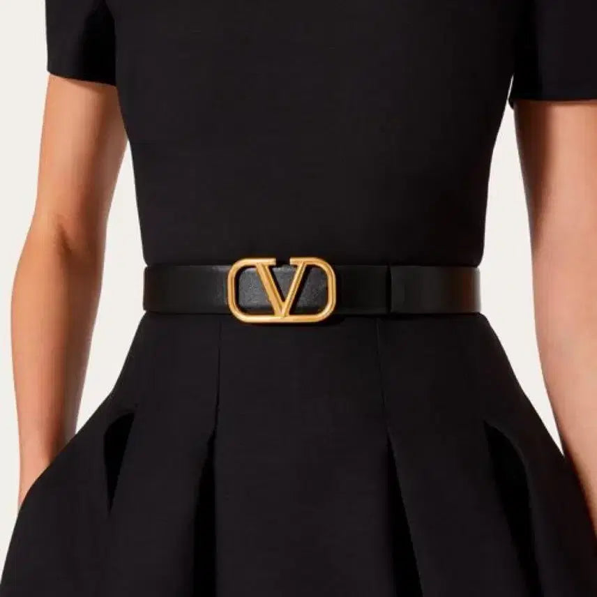[BUNJANG] Valentino VLogo Reversible Belt 30mm / 발렌티노 브이로고 블랙핑크 리버시블 벨트 30mm