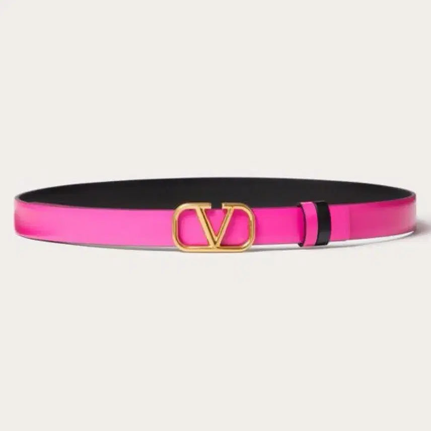 [BUNJANG] Valentino VLogo Reversible Belt 30mm / 발렌티노 브이로고 블랙핑크 리버시블 벨트 30mm