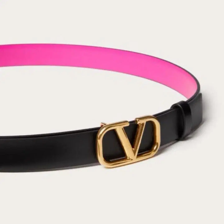 [BUNJANG] Valentino VLogo Reversible Belt 30mm / 발렌티노 브이로고 블랙핑크 리버시블 벨트 30mm