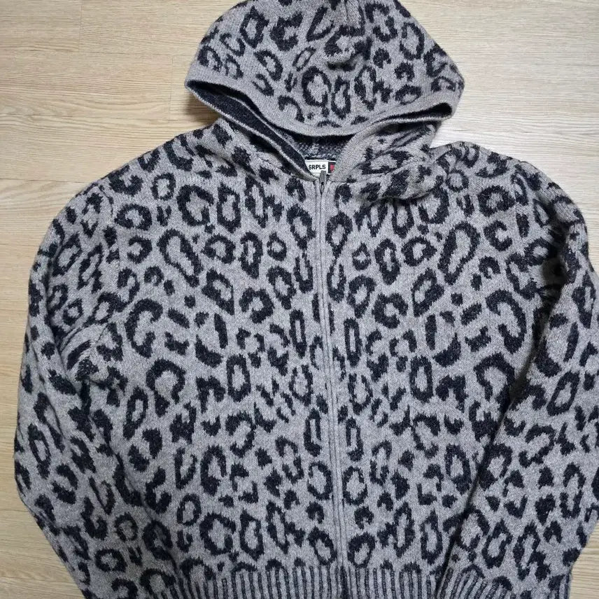 [BUNJANG] Zara SRPLS Leopard Knit Zip-Up Hoodie XL / [XL] 자라 SRPLS 레오파드 니트 후드 집업