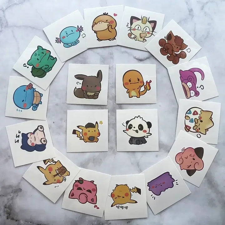 [BUNJANG] Pokemon Tattoo Stickers Pack / 포켓몬스티커 포켓몬타투스티커 포켓몬판박이스티커