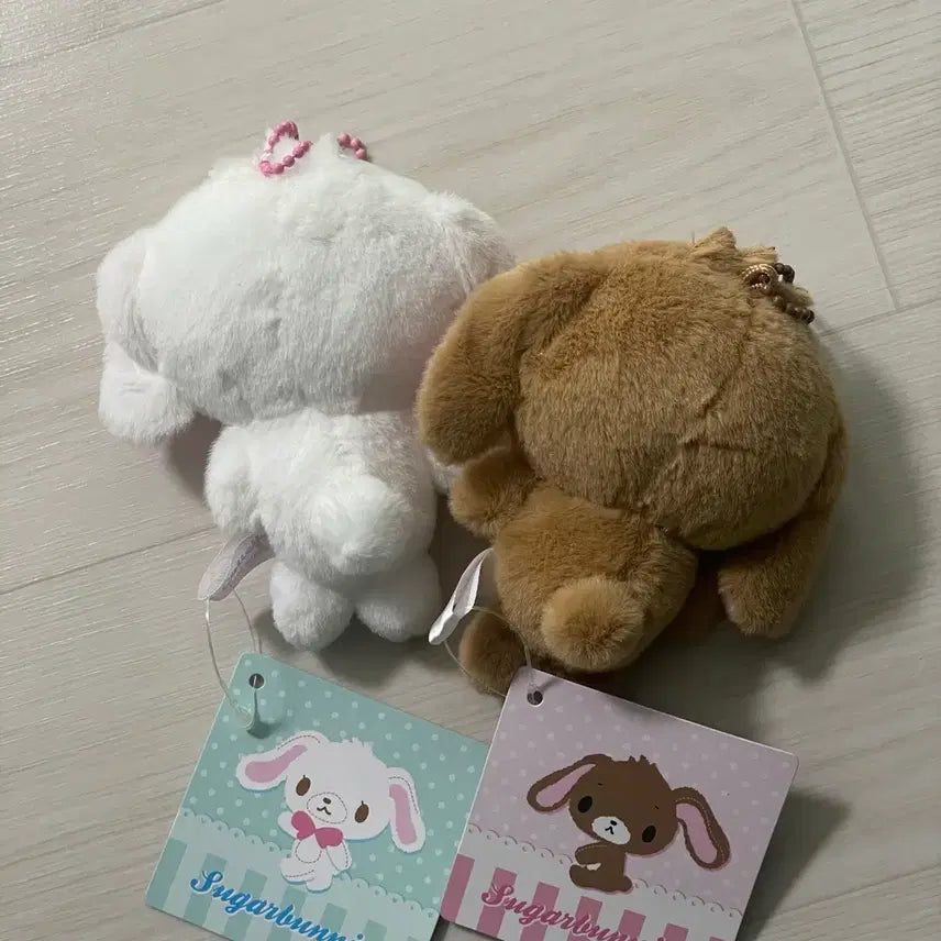 [BUNJANG] Sanrio Sugarbunnies Sirousa &amp; Kurousa Plush Keyring Set / (세트) 산리오 슈가바니즈 슈가버니즈 시로우사 쿠로우사 인형 키링
