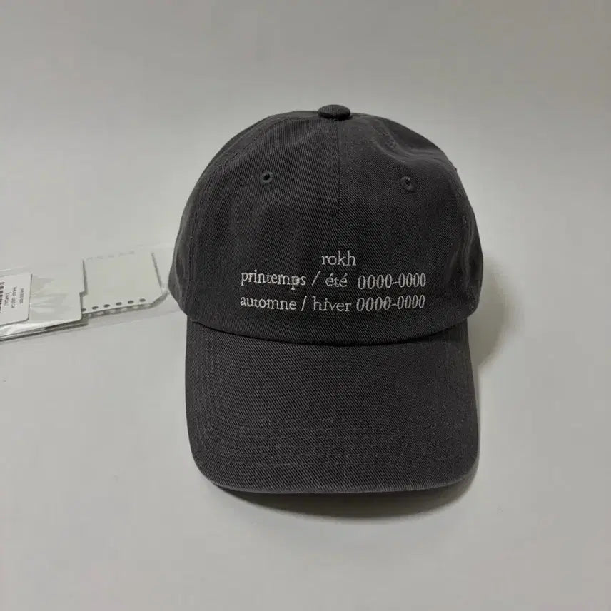 [BUNJANG] ROKH Charcoal Logo Embroidered Cotton Baseball Cap / rokh 볼 캡 새제품 판매