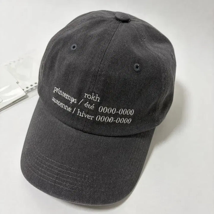 [BUNJANG] ROKH Charcoal Logo Embroidered Cotton Baseball Cap / rokh 볼 캡 새제품 판매
