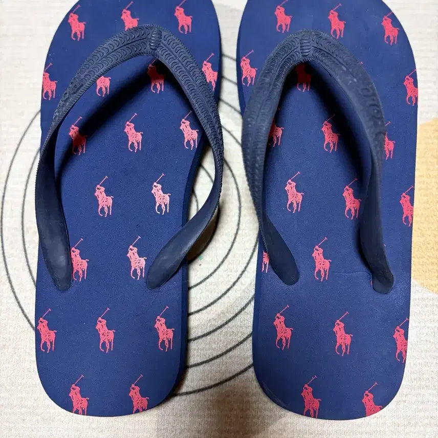 [BUNJANG] Polo Ralph Lauren Navy Pony Slippers / 폴로 랄프로렌 네이비 포니 슬리퍼