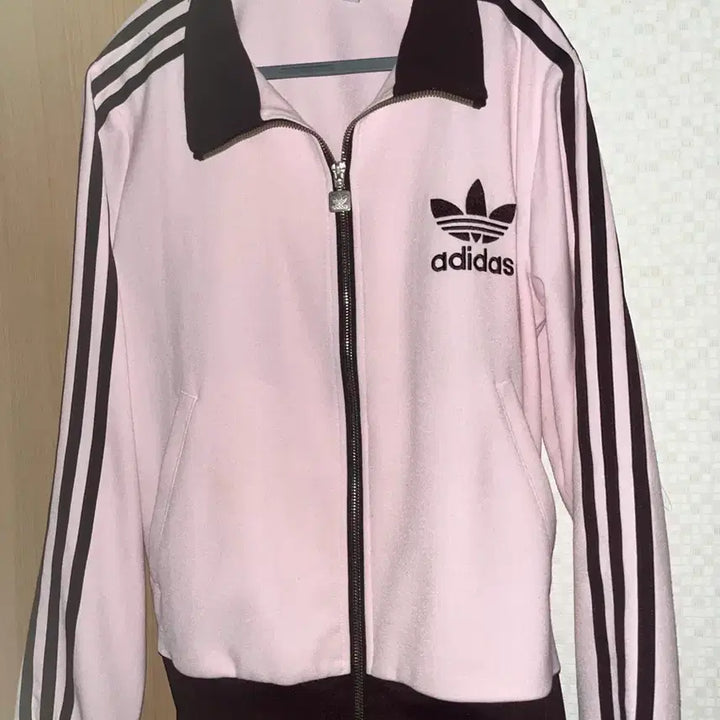 [BUNJANG] Adidas Beckenbauer Pink Brown Track Jacket L / 아디다스 베켄바우어 핑크 브라운 져지 L