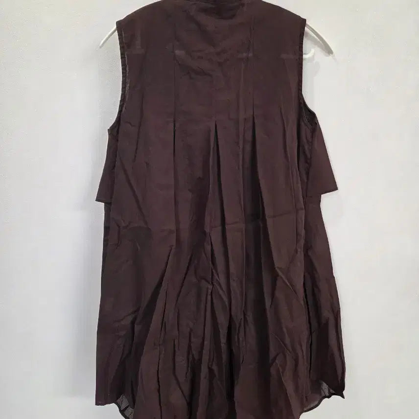 [BUNJANG] Brown Sleeveless Long Shirt / 브라운 민소매 롱셔츠