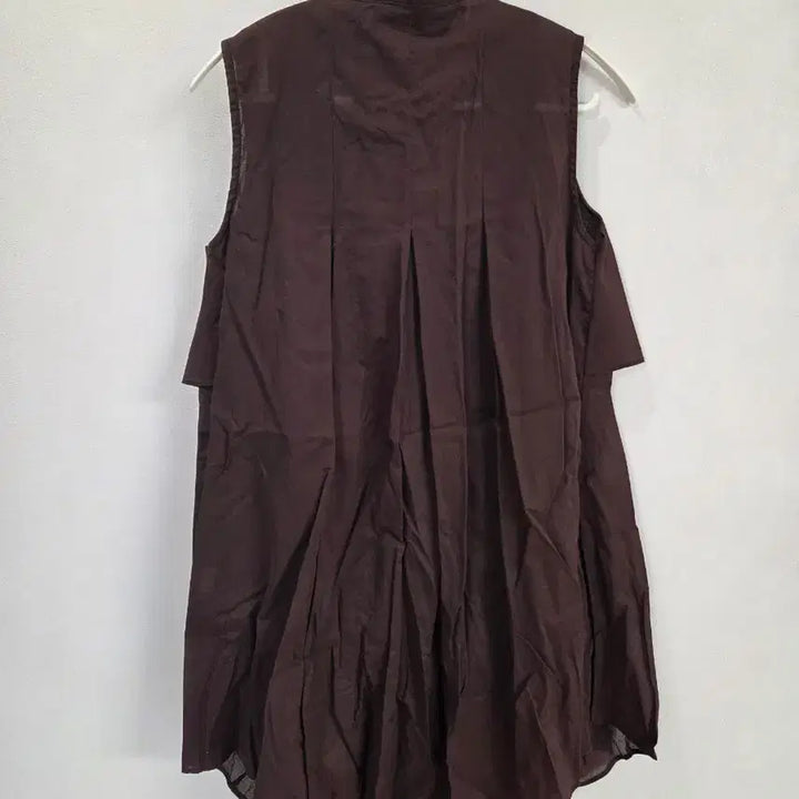 [BUNJANG] Brown Sleeveless Long Shirt / 브라운 민소매 롱셔츠