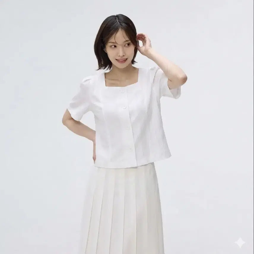 [BUNJANG] MIXXO Square Neck Blouse - M / MIXXO(미쏘) 스퀘어넥 블라우스