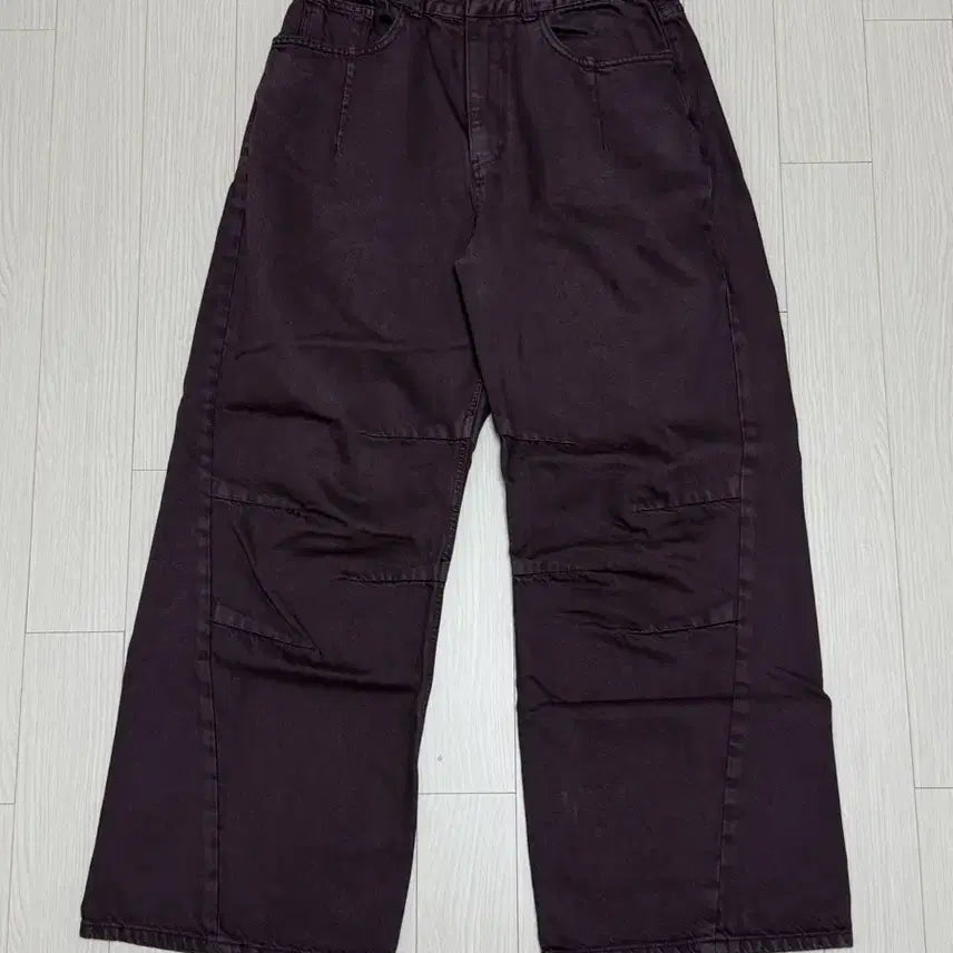 [BUNJANG] 999 Humanity Pleated Denim Pants Purple / 999휴머니티 플리츠 데님팬츠 퍼플
