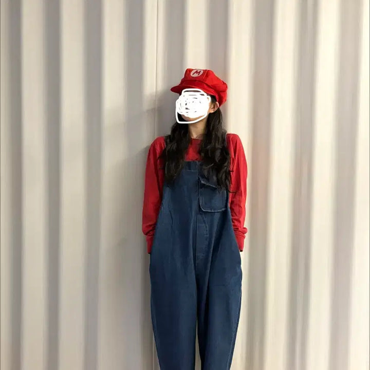 [BUNJANG] Mario Overalls Costume Rental for Graduation Photos / [최저가] 마리오대여 멜빵대여 졸사대여