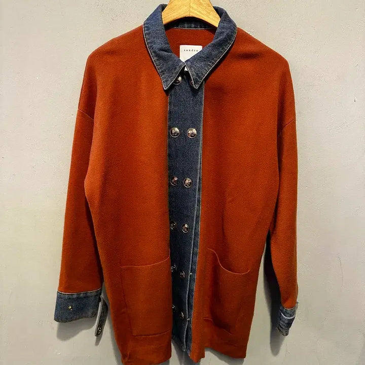 [BUNJANG] Sandro Genuine Denim Collar Cardigan / 산드로 정품 데님카라 가디건