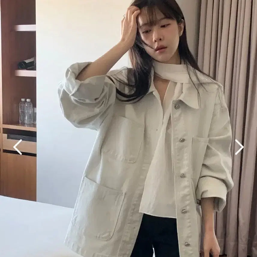 [BUNJANG] Miel Art Denim Work Jacket / 미엘 아트데님 자켓 워크자켓