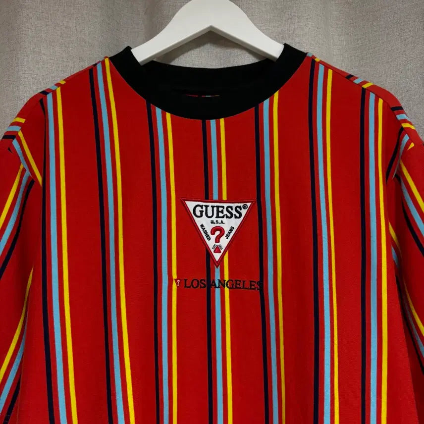 [BUNJANG] Guess Striped Short Sleeve T-Shirt (M) / 게스 GUESS 스트라이프 반팔티 (M)