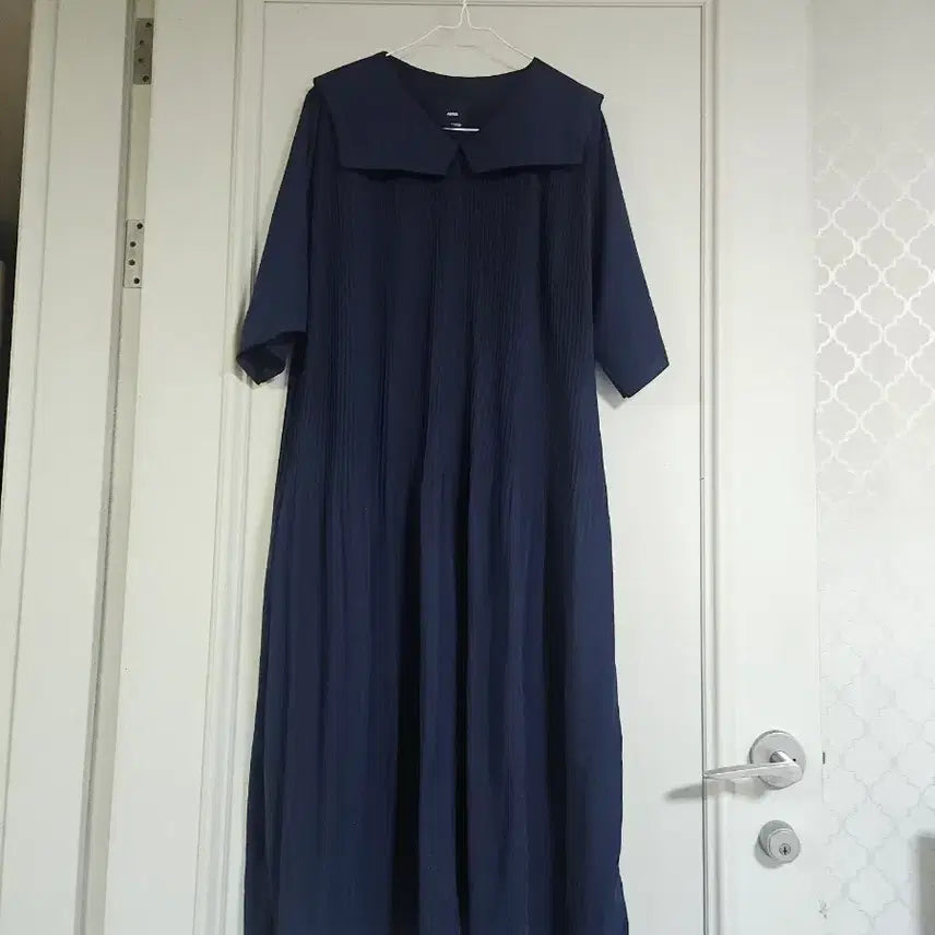 [BUNJANG] Navy Long Sailor Collar Dress / 네이비 롱 원피스 세일러 칼라