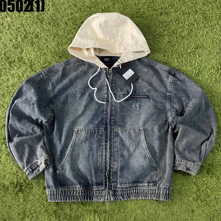 [BUNJANG] DIMITRI BLACK Denim Hooded Zip-Up Jacket (100-105) / 디미트리블랙 데님 후드 집업 자켓 100-105