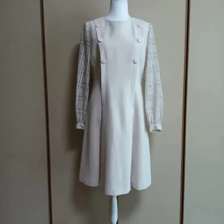 [BUNJANG] J.J. JIGOTT Long Dress Ivory See-through Sleeve / 새상품)JJ지고트 롱 원피스