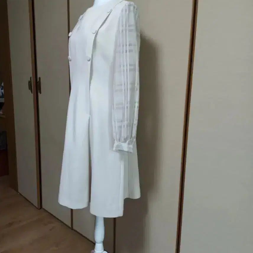 [BUNJANG] J.J. JIGOTT Long Dress Ivory See-through Sleeve / 새상품)JJ지고트 롱 원피스