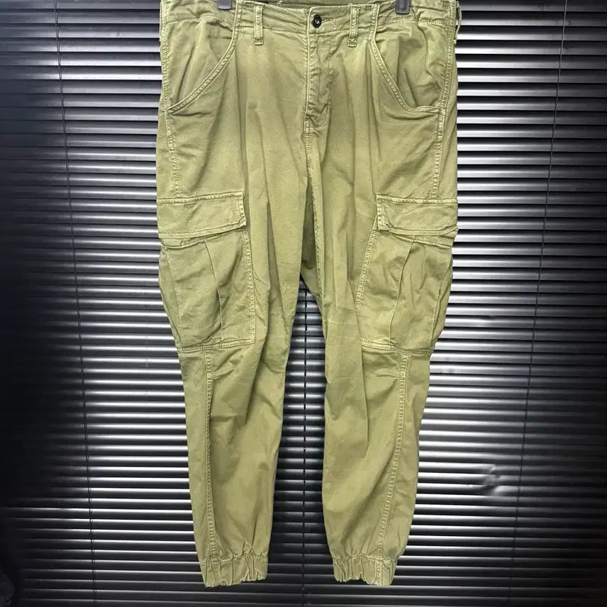 [BUNJANG] ZARA Military Khaki Cotton Cargo Jogger Pants / 자라 밀리터리 카키 코튼 워크 팬츠 조거 바지 32 카고 건빵 아메카지