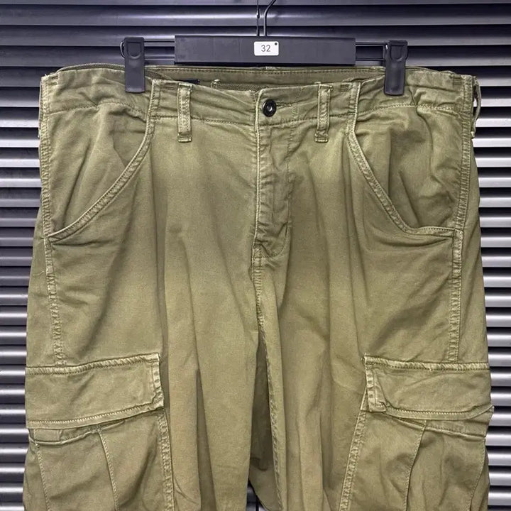 [BUNJANG] ZARA Military Khaki Cotton Cargo Jogger Pants / 자라 밀리터리 카키 코튼 워크 팬츠 조거 바지 32 카고 건빵 아메카지