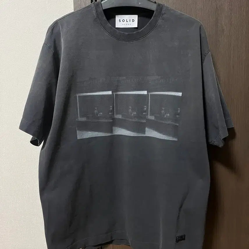 [BUNJANG] Solid Homme Charcoal Garment Dyed Printing T-shirt / 솔리드옴므 차콜 가먼트다잉 프린팅 티셔츠 판매~~~!!!