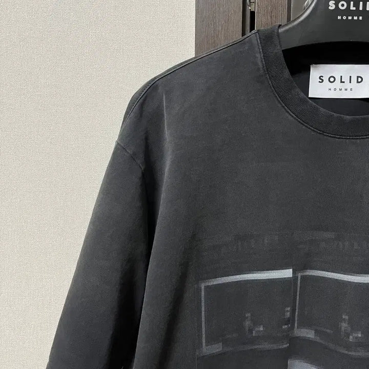 [BUNJANG] Solid Homme Charcoal Garment Dyed Printing T-shirt / 솔리드옴므 차콜 가먼트다잉 프린팅 티셔츠 판매~~~!!!