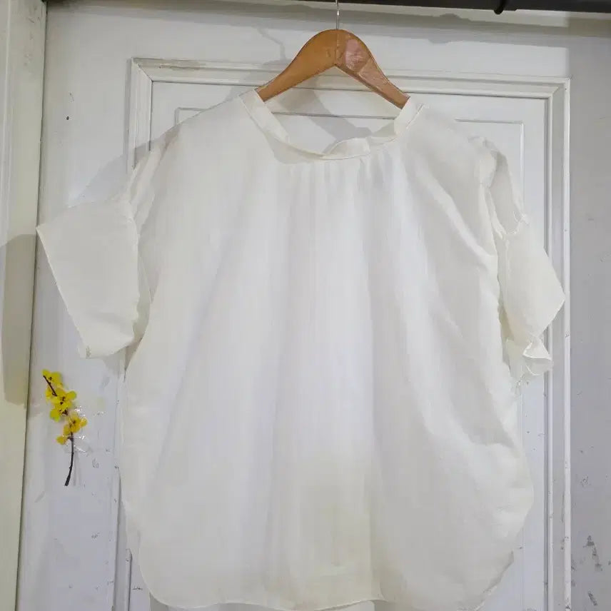 [BUNJANG] Linen Blend Blouse / 여름  고급스런  디자인이쁜 안감있는  바스락 블라우스  가슴단면
