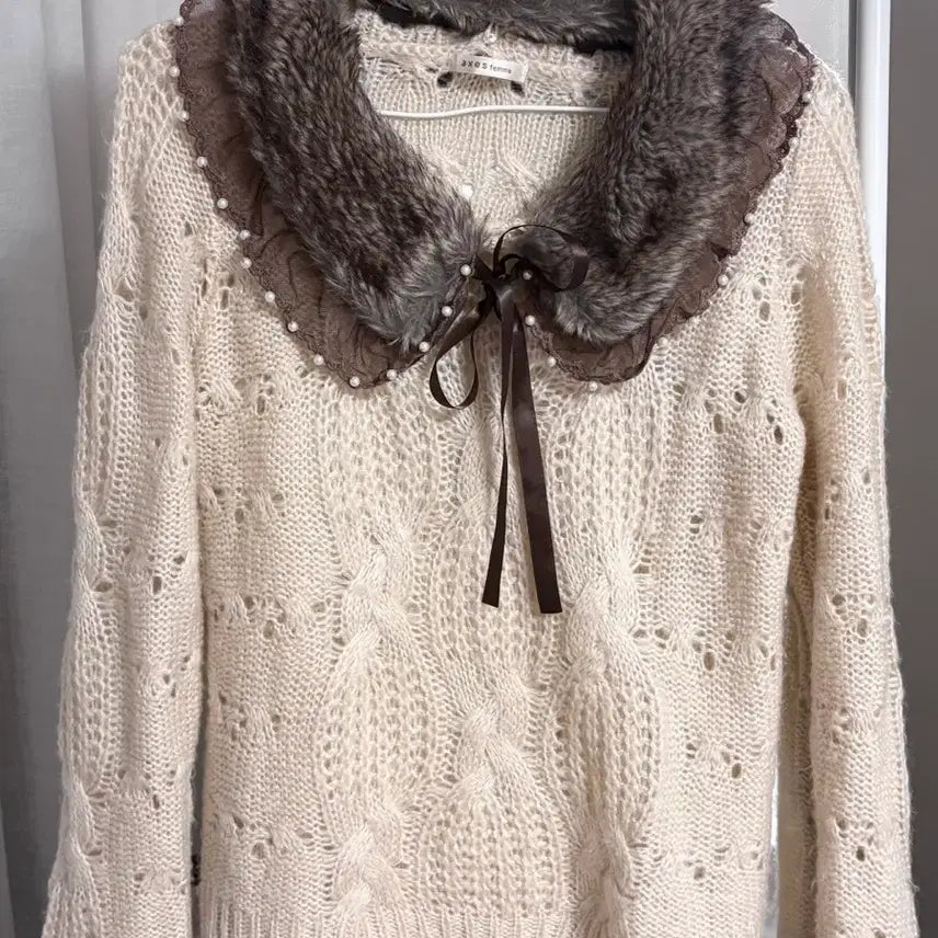 [BUNJANG] Axixfarm Gal Knit Hime Latte Gal Fur / 엑시즈팜 갸루 니트 히메 라떼갸루 퍼