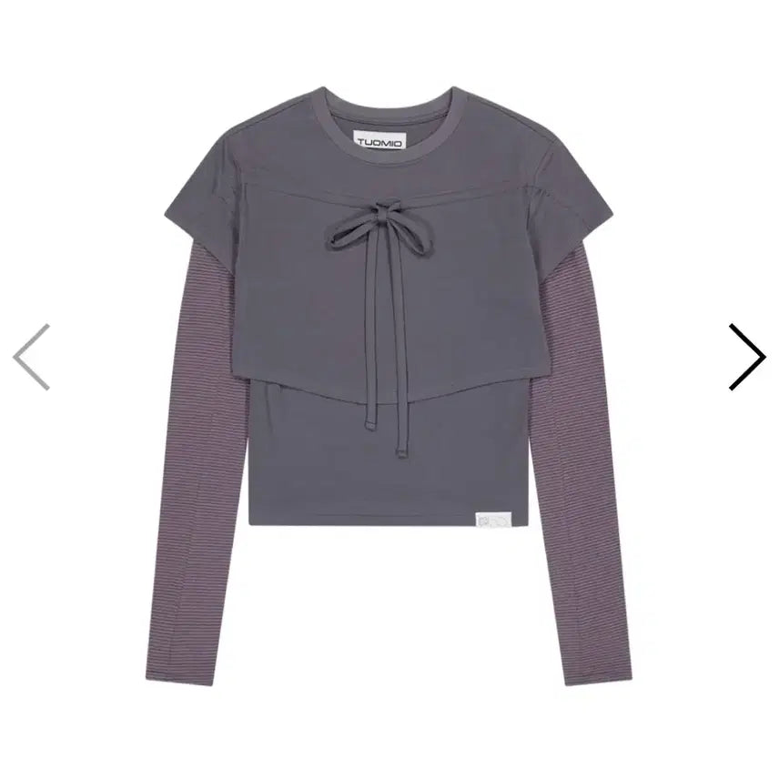 [BUNJANG] Duomiu STRIPE LAYERED STRAPPY TOP [GREY] / 뚜오미오 STRIPE LAYERED STRAPPY TOP [GREY]