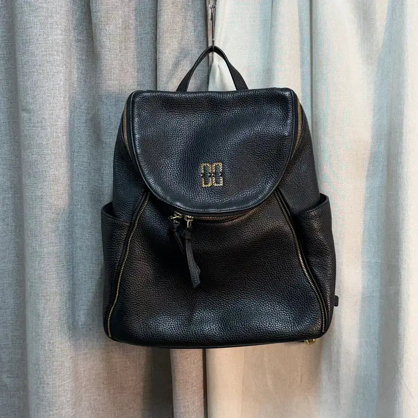 [BUNJANG] DAKS Black Leather Backpack / 닥스 DAKS 블랙 가죽 백팩 가방