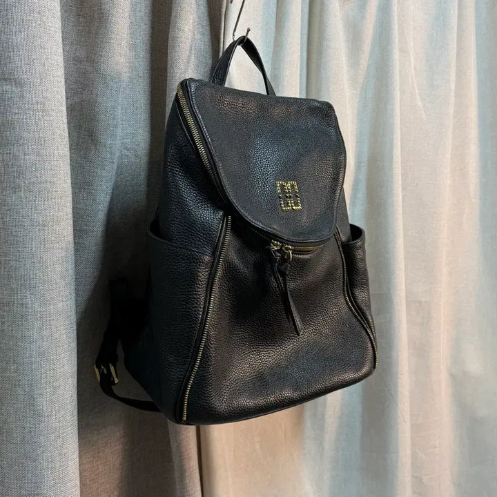 [BUNJANG] DAKS Black Leather Backpack / 닥스 DAKS 블랙 가죽 백팩 가방