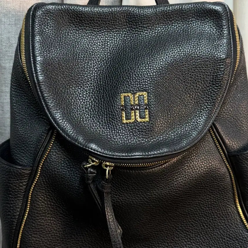 [BUNJANG] DAKS Black Leather Backpack / 닥스 DAKS 블랙 가죽 백팩 가방