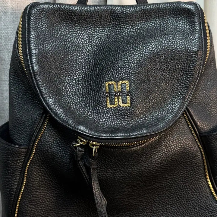 [BUNJANG] DAKS Black Leather Backpack / 닥스 DAKS 블랙 가죽 백팩 가방