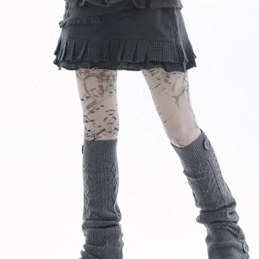 [BUNJANG] Hug Your Skin Music Note Printed Tights (Beige) / 허그유어스킨 Music note printed tights (Beige)